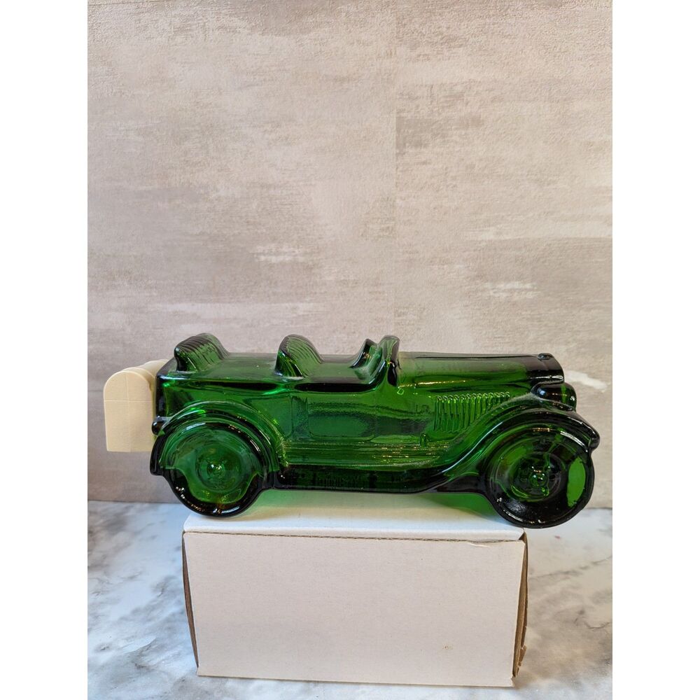 Vintage Avon Maxwell '23 Deep Woods Cologne Car Bottle Empty Green Glass 6 Oz